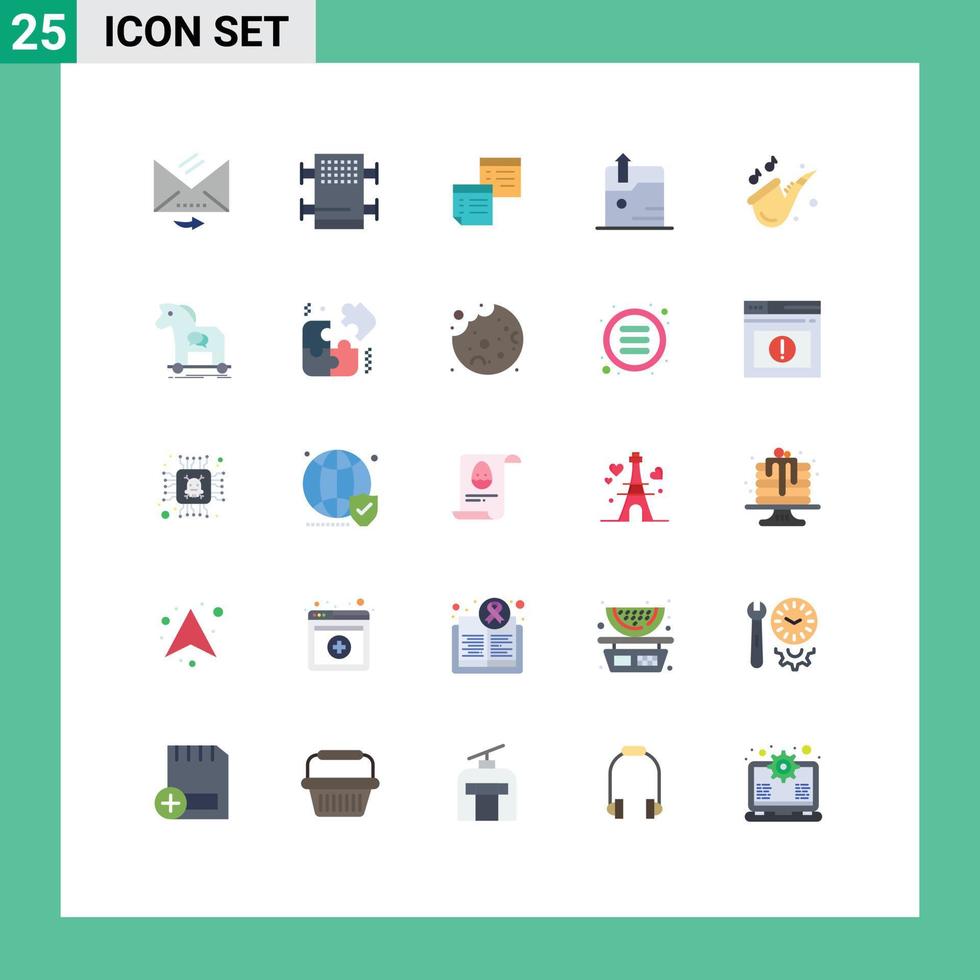 25 universell platt färger uppsättning för webb och mobil tillämpningar instrument teknologi filer företag sidor redigerbar vektor design element