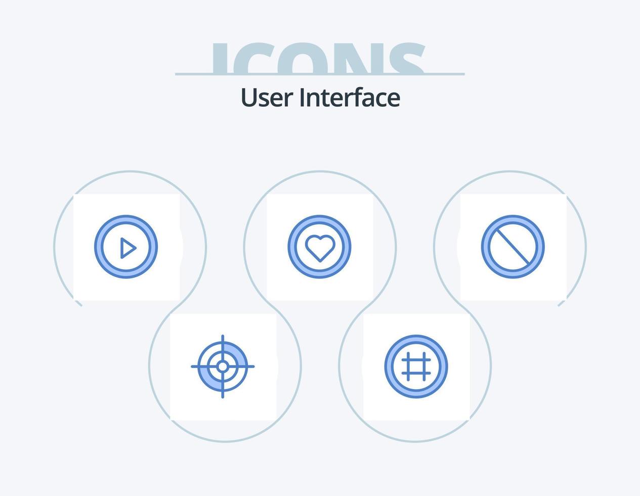 användare gränssnitt blå ikon packa 5 ikon design. användare. Nej. spela. gränssnitt. kärlek vektor