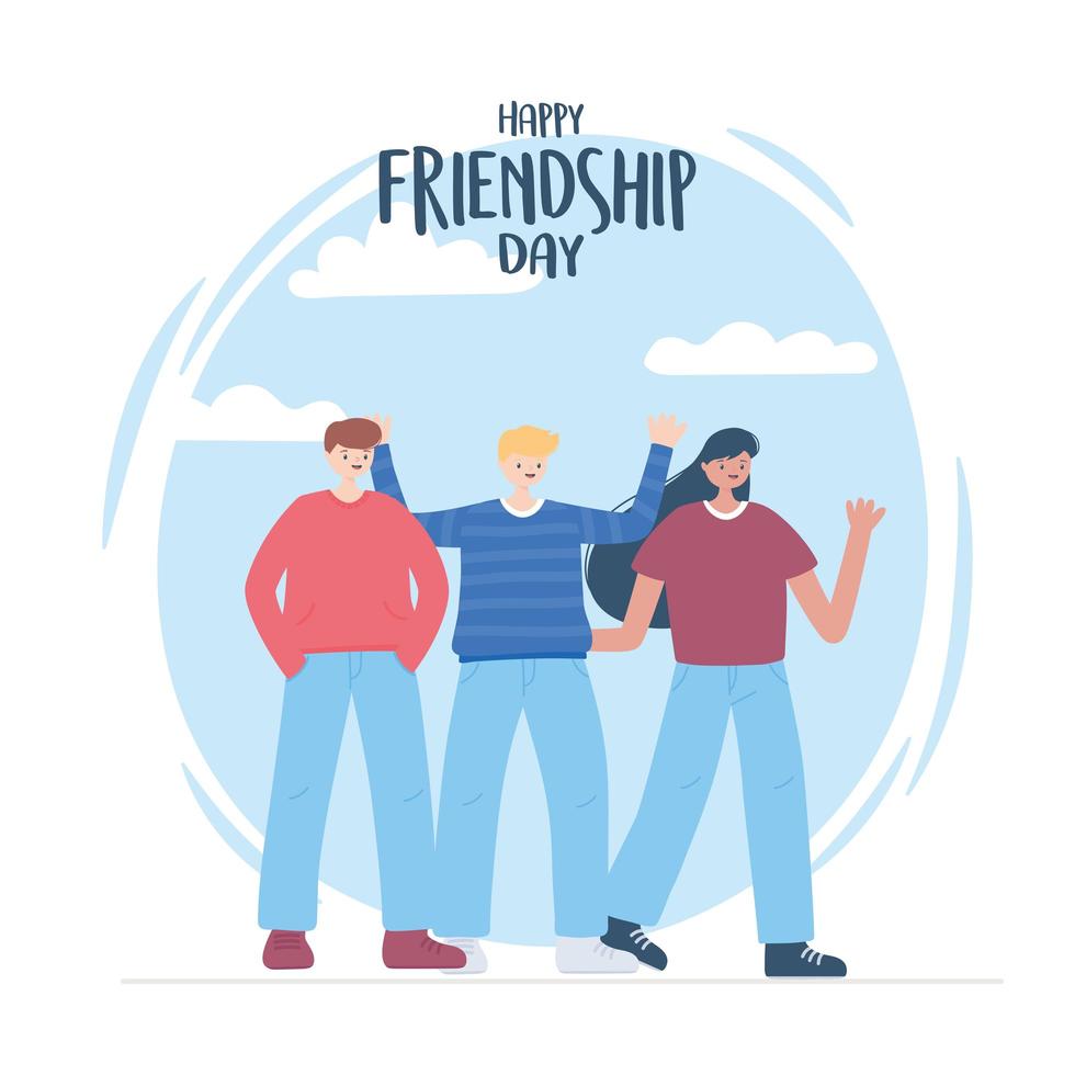 Happy Friendship Day, besondere Feier für Männer und Frauen vektor