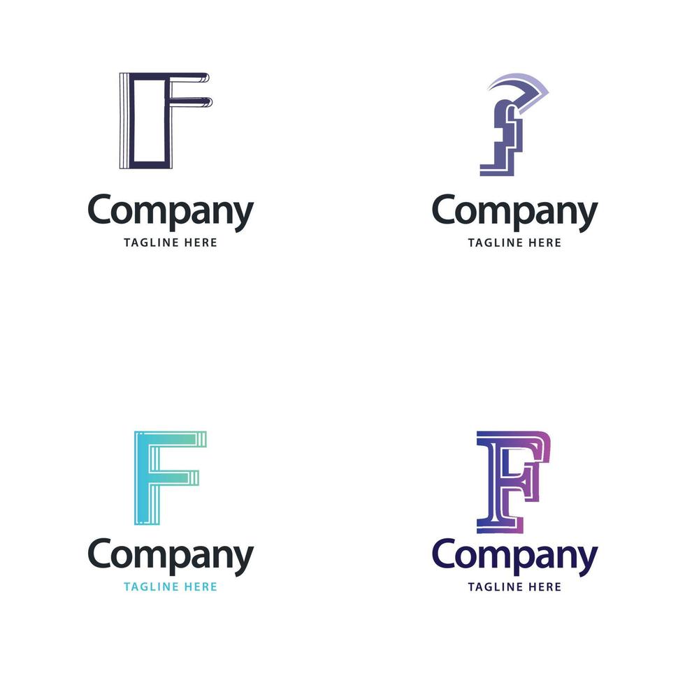 brev f stor logotyp packa design kreativ modern logotyper design för din företag vektor