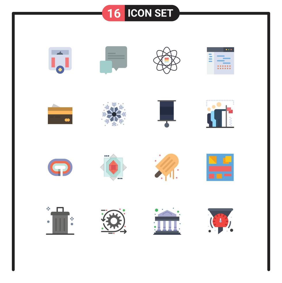 Packung mit 16 kreativen flachen Farben von Banking Source Scince Page Design editierbare Packung mit kreativen Vektordesign-Elementen vektor