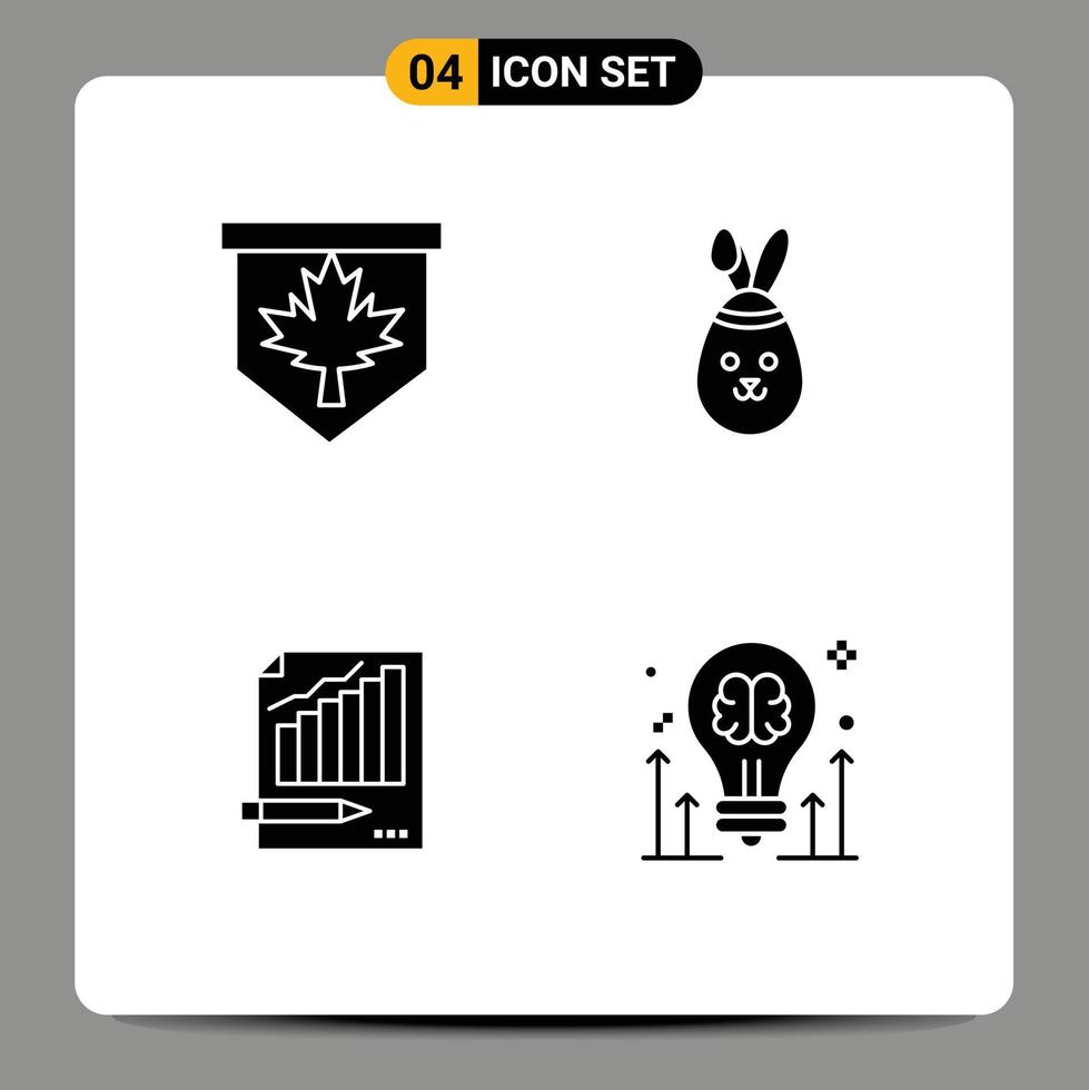 satz von 4 modernen ui-symbolen symbole zeichen für tag-analytik zeichen häschendiagramm editierbare vektordesignelemente vektor