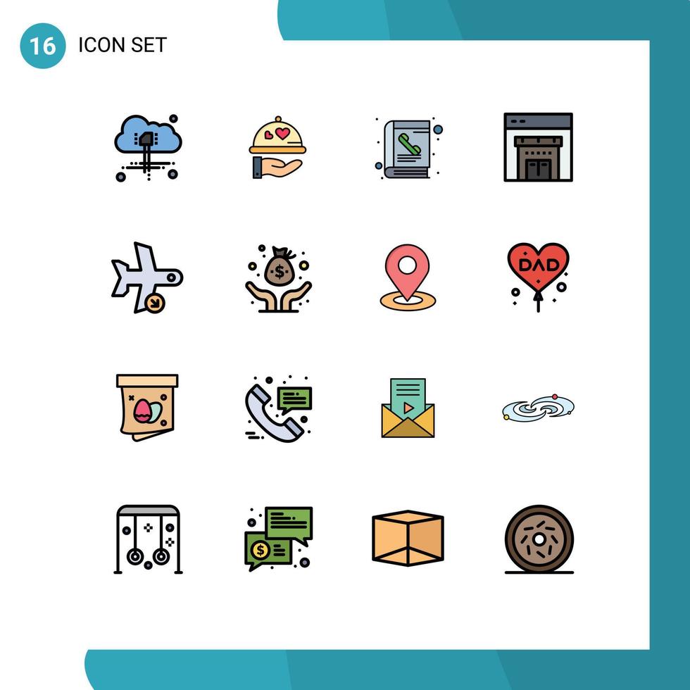 16 kreativ ikoner modern tecken och symboler av transport landning katalog flyg Lagra redigerbar kreativ vektor design element