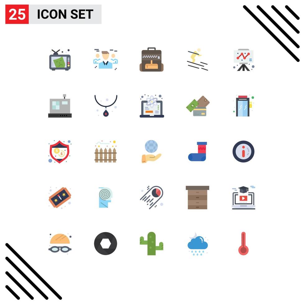 25 kreativ ikoner modern tecken och symboler av styrelse skidåkning människor åka skidor skola redigerbar vektor design element