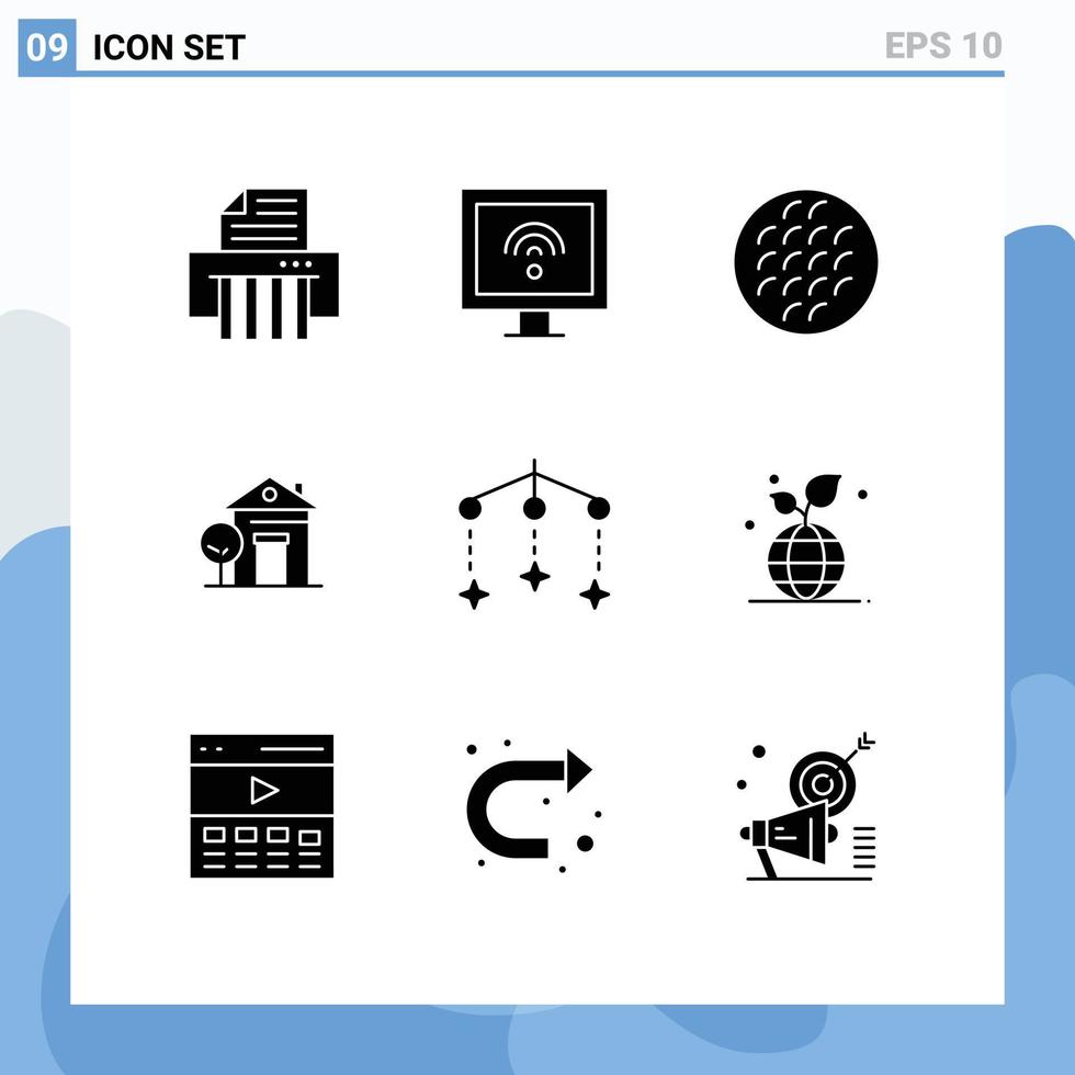 grupp av 9 fast glyfer tecken och symboler för mobil hotell belgisk hus byggnad redigerbar vektor design element