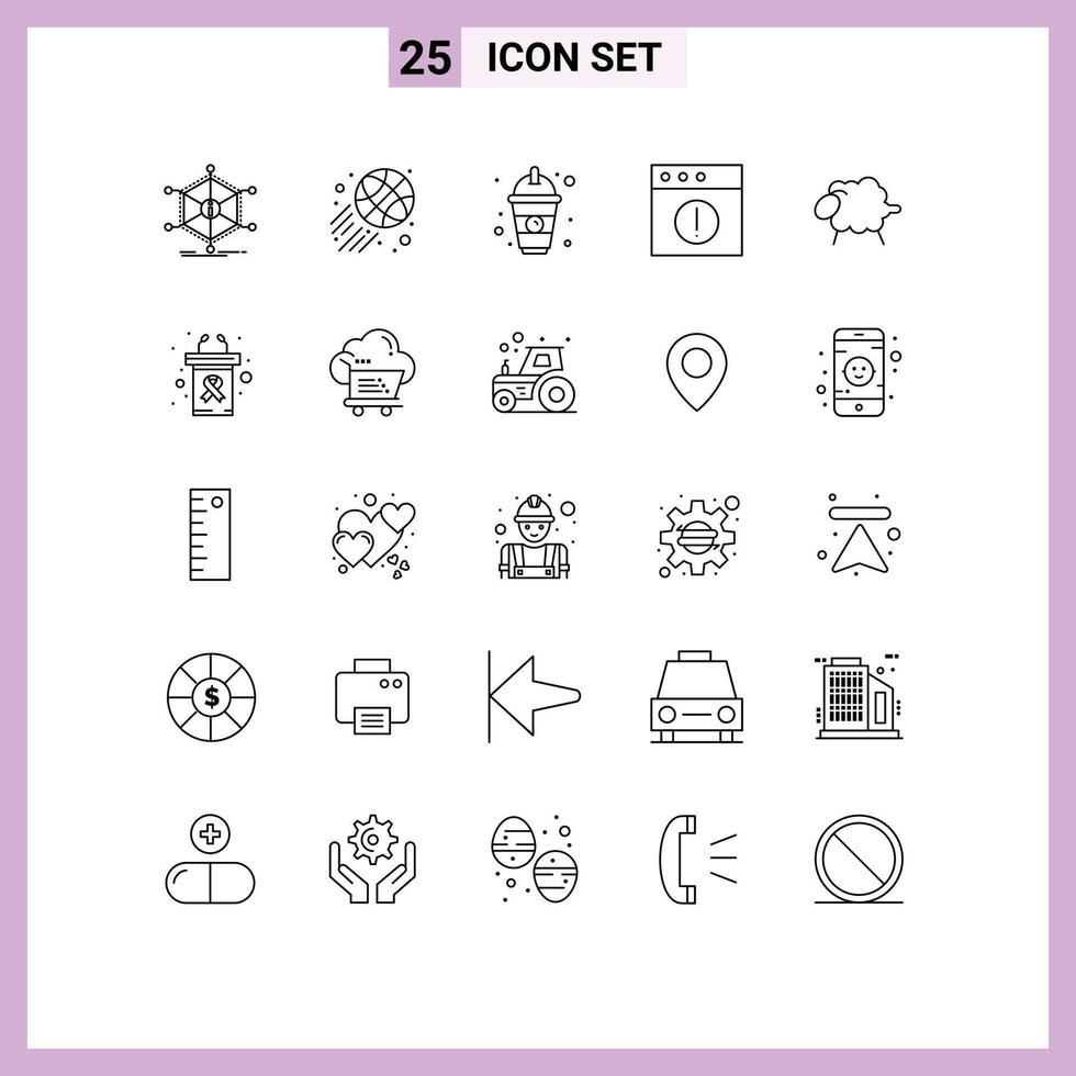 25 kreativ ikoner modern tecken och symboler av ull lamm dryck mac varna redigerbar vektor design element