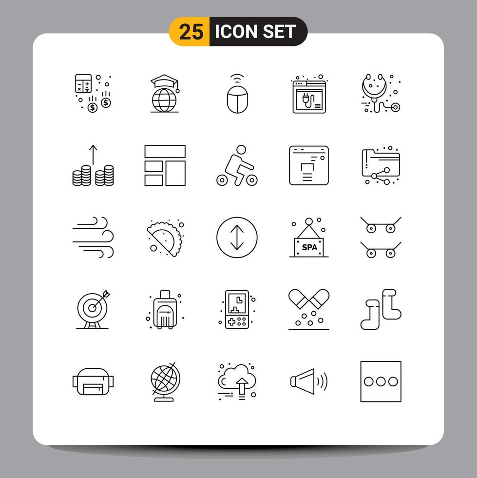 25 kreativ ikoner modern tecken och symboler av vård webb gradering plugin browser redigerbar vektor design element