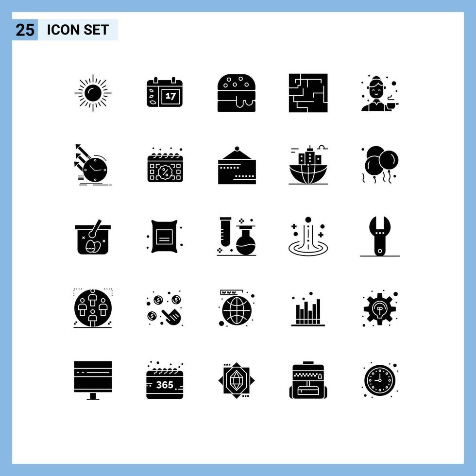 25 universell fast glyfer uppsättning för webb och mobil tillämpningar upptäckt kök mat kvinna avatar redigerbar vektor design element