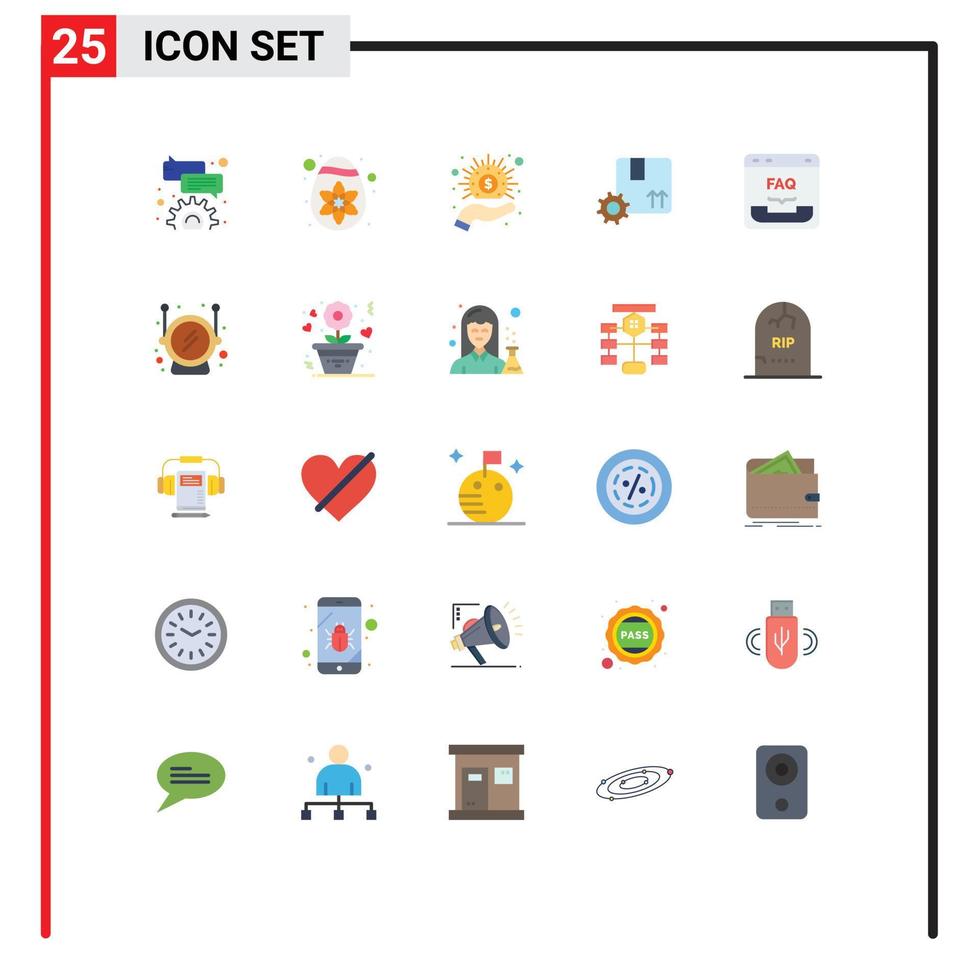 uppsättning av 25 modern ui ikoner symboler tecken för faq kommunikation hand browser premie kvalitet redigerbar vektor design element