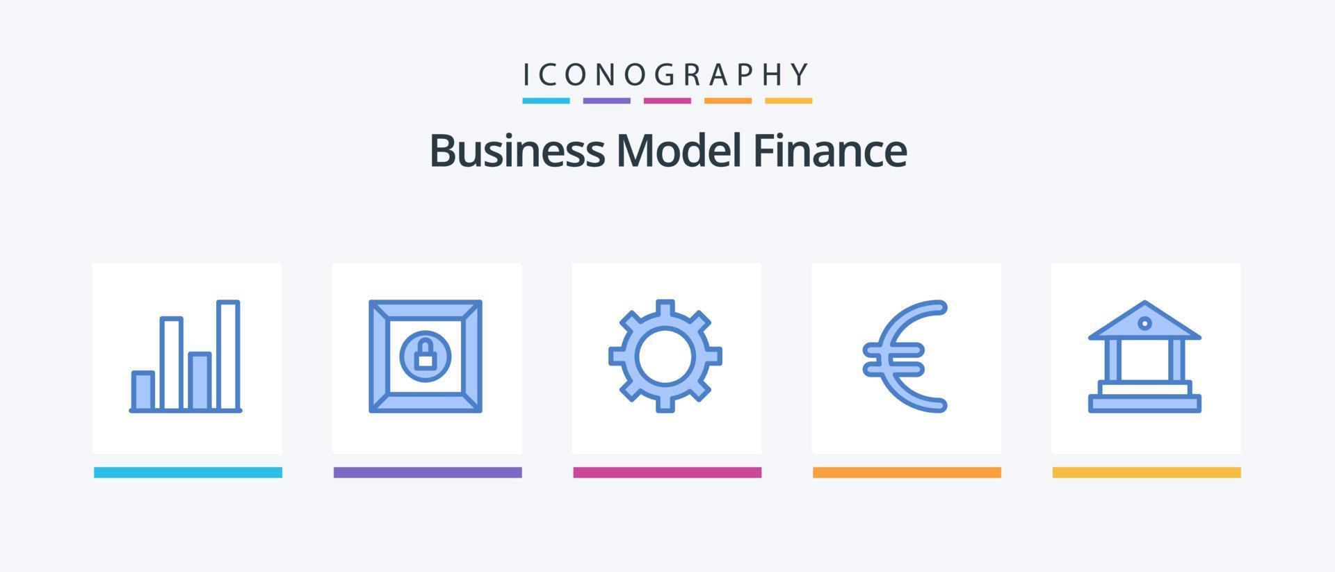 finansiera blå 5 ikon packa Inklusive . valuta. bankverksamhet. kreativ ikoner design vektor