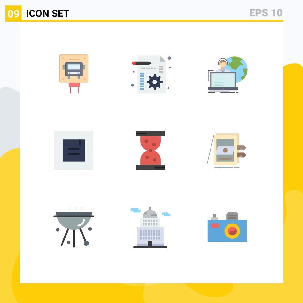 modern uppsättning av 9 platt färger pictograph av timme fönster outsourca dyka upp uppkopplad redigerbar vektor design element