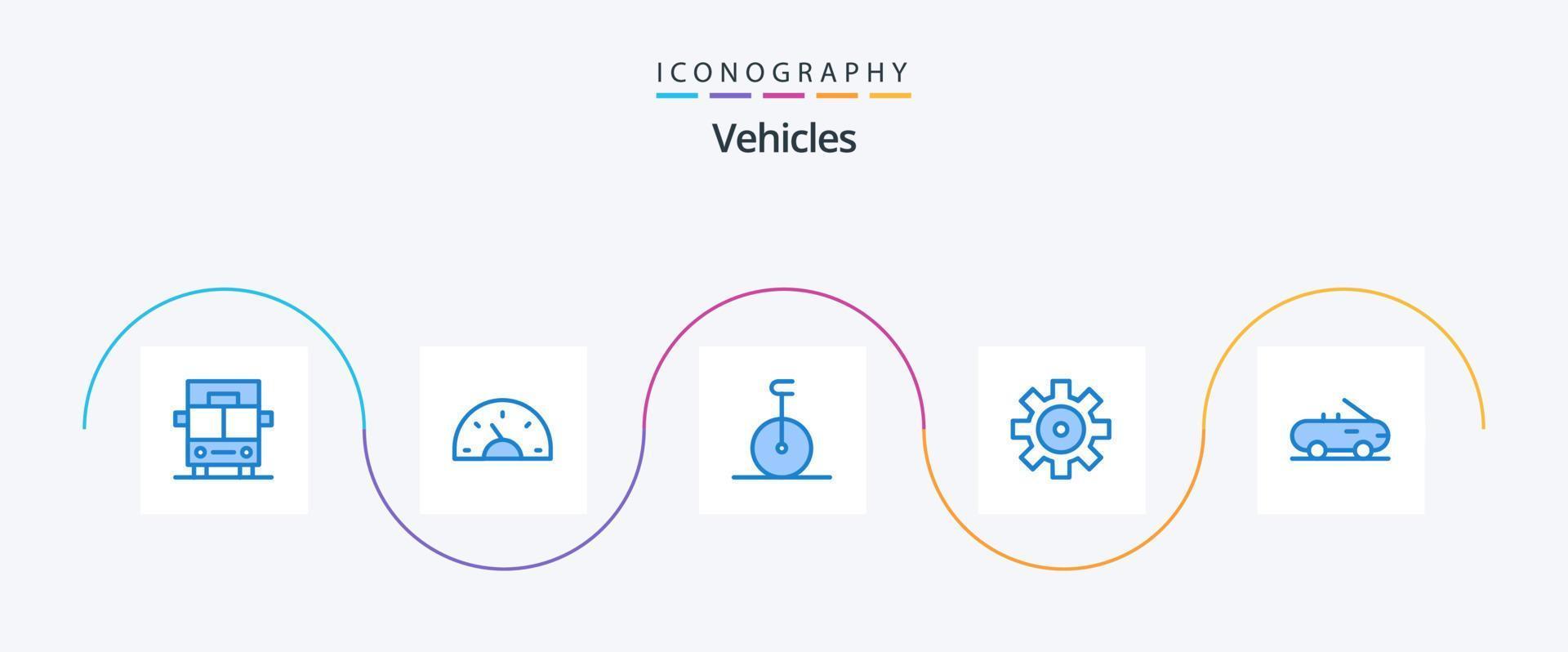 fordon blå 5 ikon packa Inklusive . bil. cirkus. cabriolet. fordon vektor