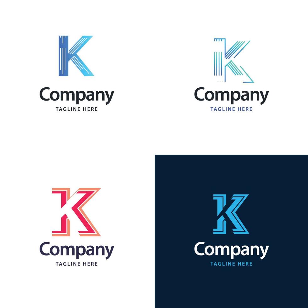 Buchstabe k großes Logo-Pack-Design kreatives modernes Logo-Design für Ihr Unternehmen vektor