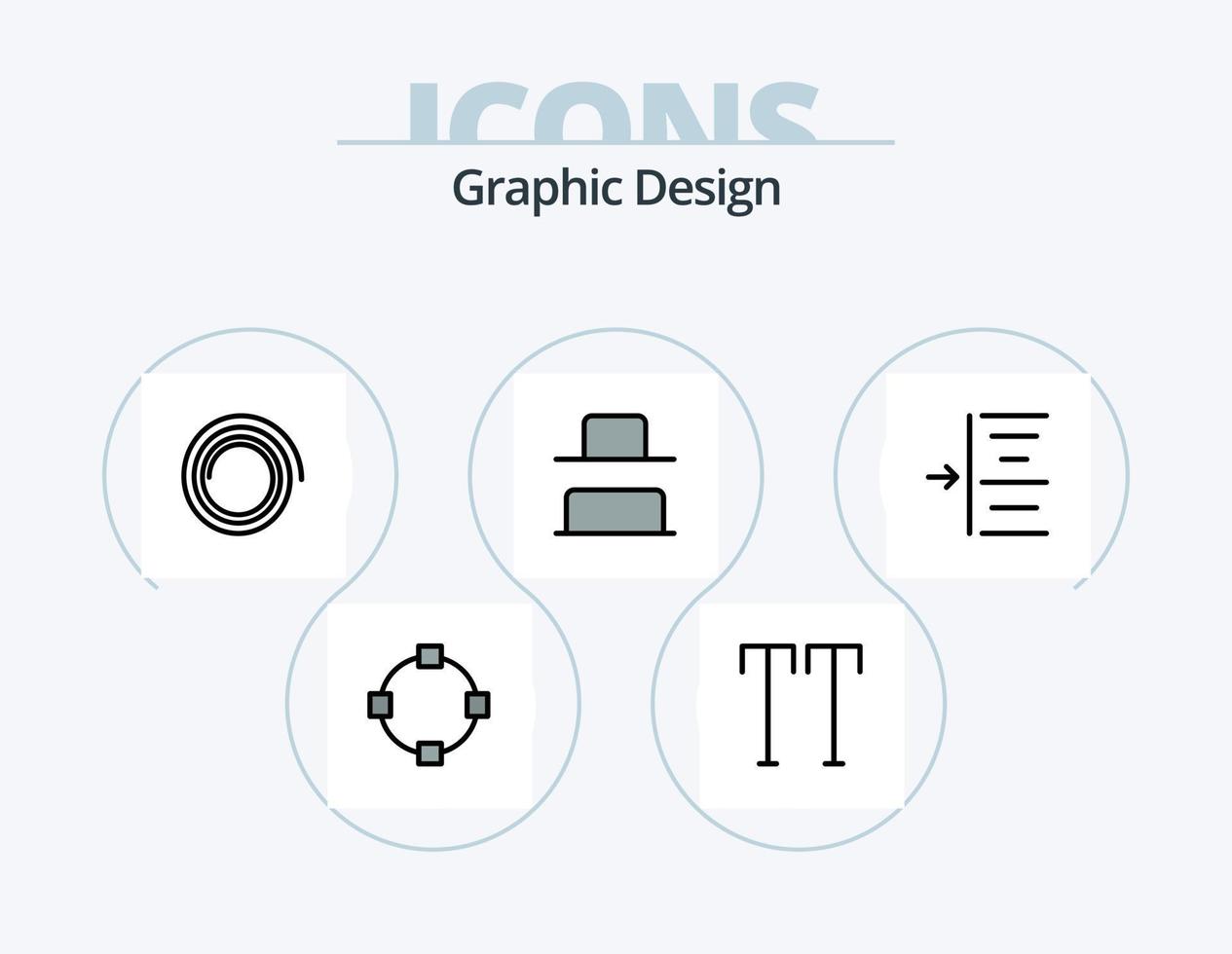 Designlinie gefüllt Icon Pack 5 Icon Design. . . Punkt. horizontal. ausrichten vektor