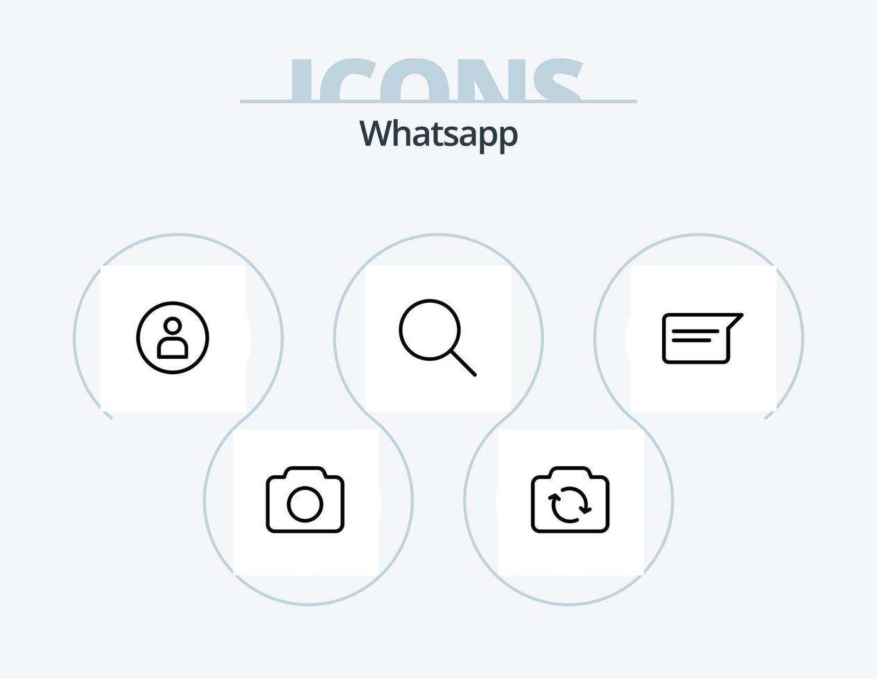 WhatsApp-Linie Icon Pack 5 Icon-Design. Lage. Basic. Kopfhörer. ui. Forschung vektor