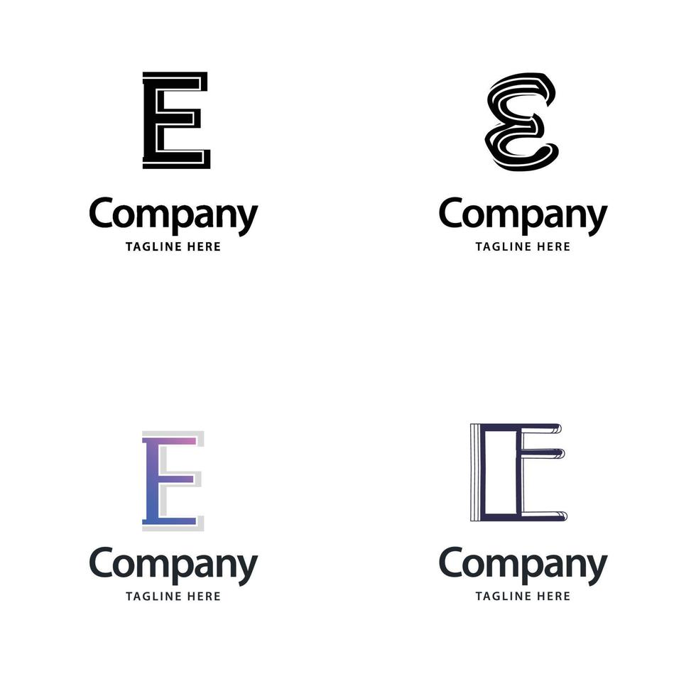 brev e stor logotyp packa design kreativ modern logotyper design för din företag vektor