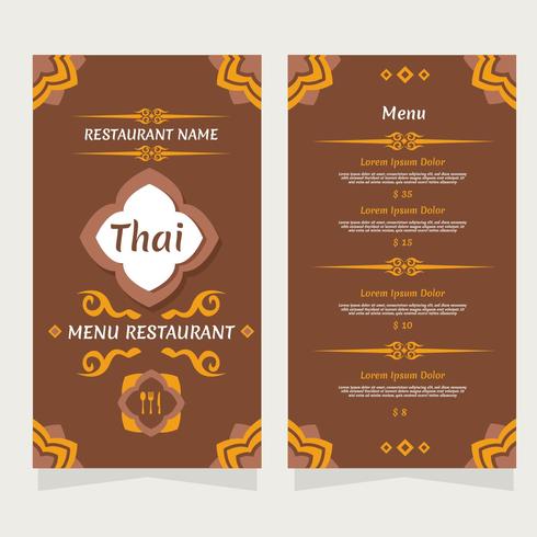 Thai Menü Vektor