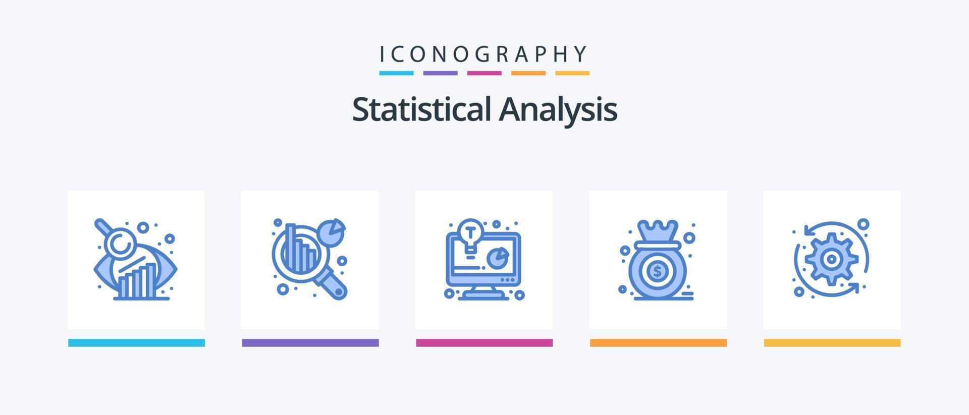 Statistische Analyse Blue 5 Icon Pack inklusive System. Pfeile. Geschäftsbericht. Wachstum. Diagramm. kreatives Symboldesign vektor