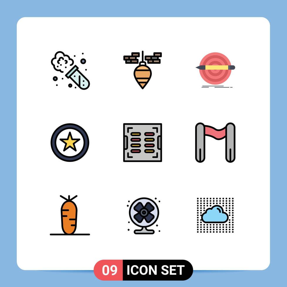piktogram uppsättning av 9 enkel fylld linje platt färger av dränera badrum mål användare favorit redigerbar vektor design element