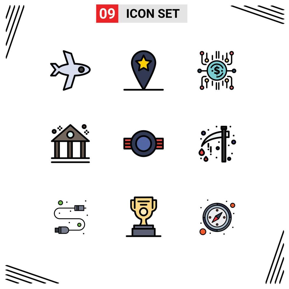 9 kreativ ikoner modern tecken och symboler av rang militär publikförsäljning insignier finansiera redigerbar vektor design element