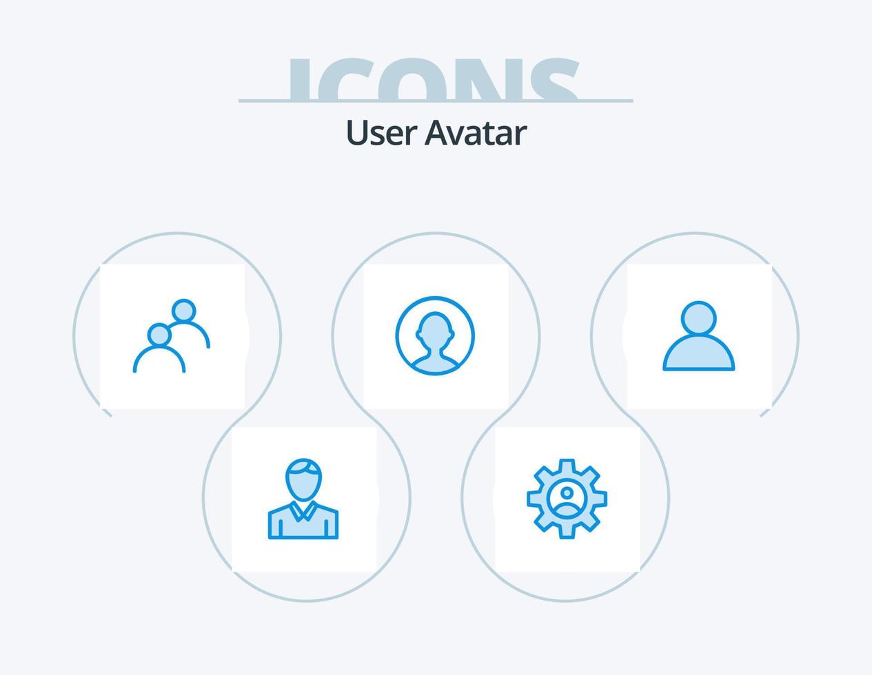 användare blå ikon packa 5 ikon design. användare. konto. användare. profil. avatar vektor