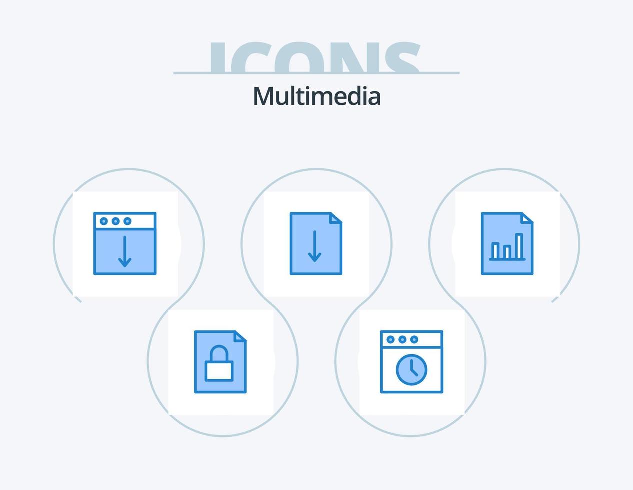 Multimedia Blue Icon Pack 5 Icon-Design. . Graph. Export. dokumentieren. Export vektor