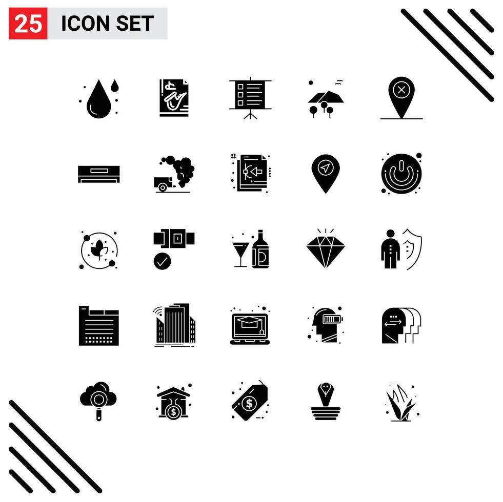 25 kreativ ikoner modern tecken och symboler av korsa fåglar saxofon träd landskap redigerbar vektor design element