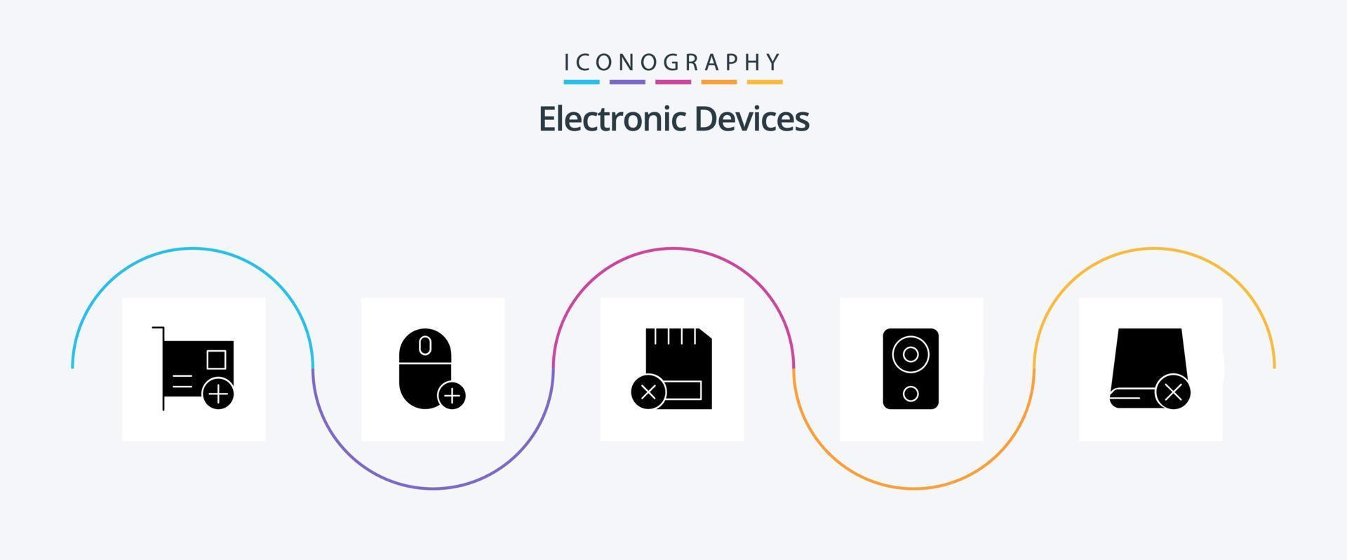 Geräte Glyph 5 Icon Pack inklusive Gadget. Computers. Gerät. ENTFERNT. Geräte vektor