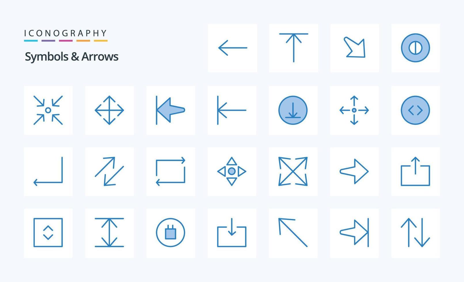 25 Symbole Pfeile blau Icon Pack vektor