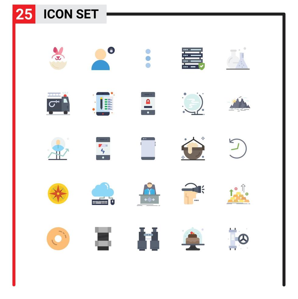 25 kreative Symbole, moderne Zeichen und Symbole der Wissenschaftsflasche, App, Tube, Sicherheit, editierbare Vektordesign-Elemente vektor