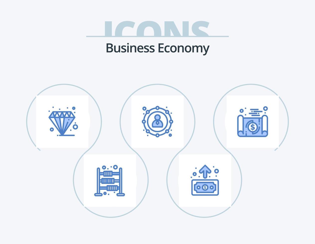 ekonomi blå ikon packa 5 ikon design. bankverksamhet. ledare. företag. ekonomi. pastell vektor