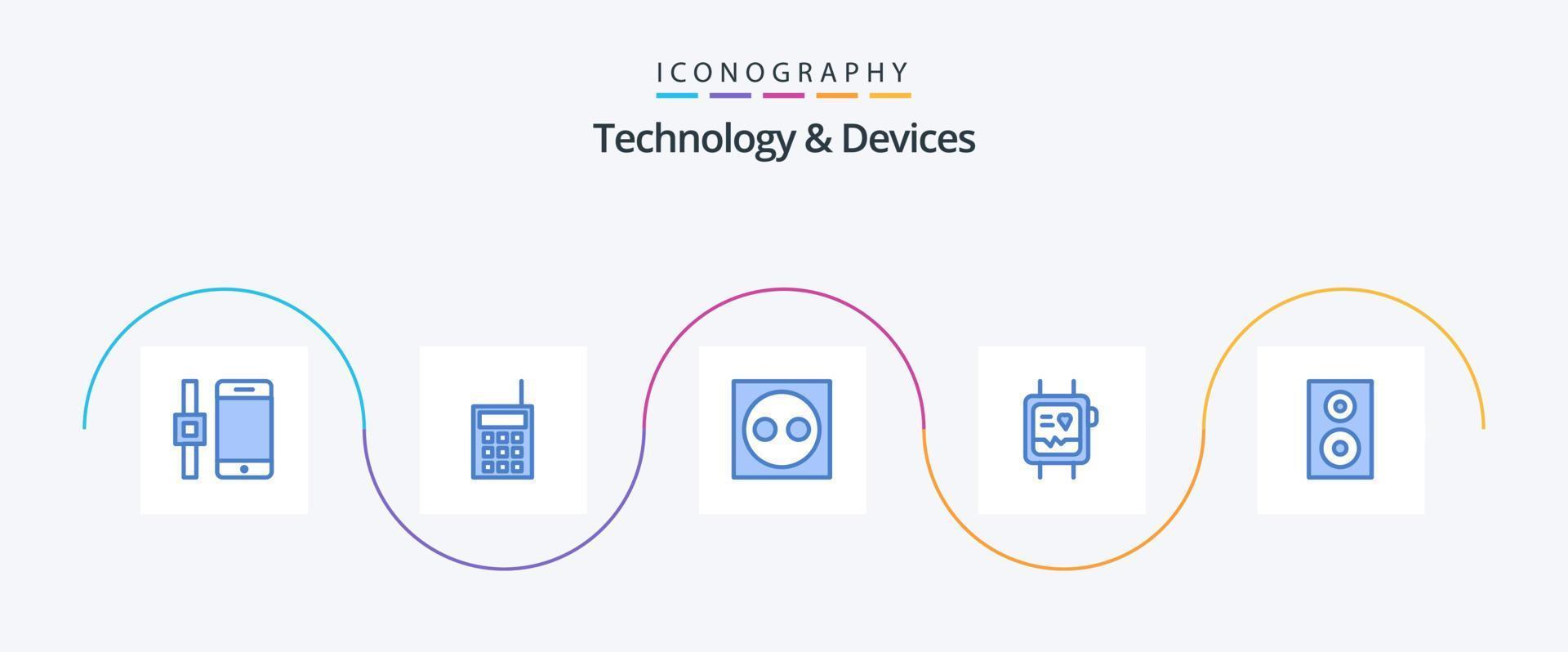 Geräte Blue 5 Icon Pack inklusive Geräte. Monitor. Geräte. Gesundheit. Hardware- vektor