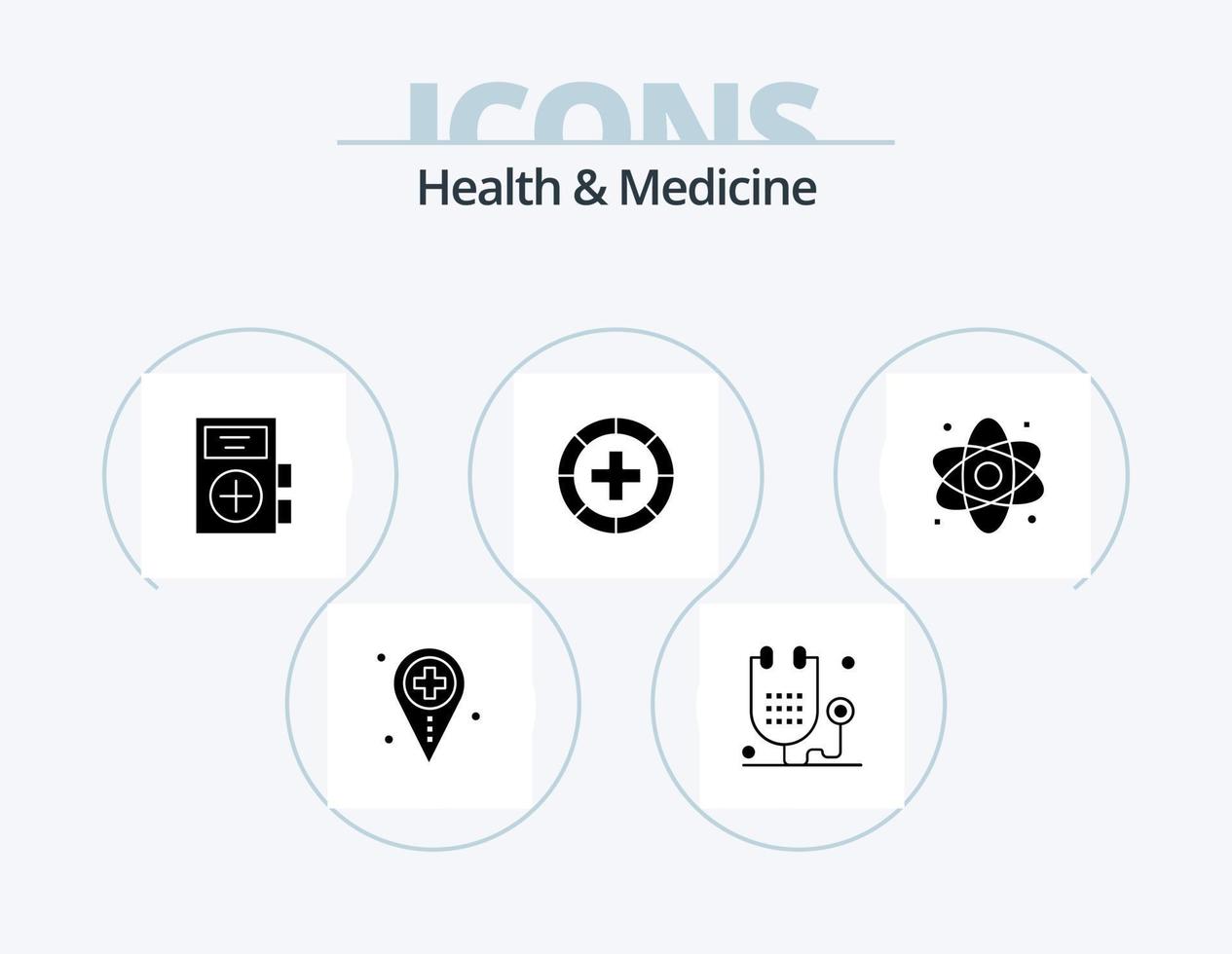 Gesundheit und Medizin Glyph Icon Pack 5 Icon Design. . . Gesundheit. medizinisch. Gesundheit vektor