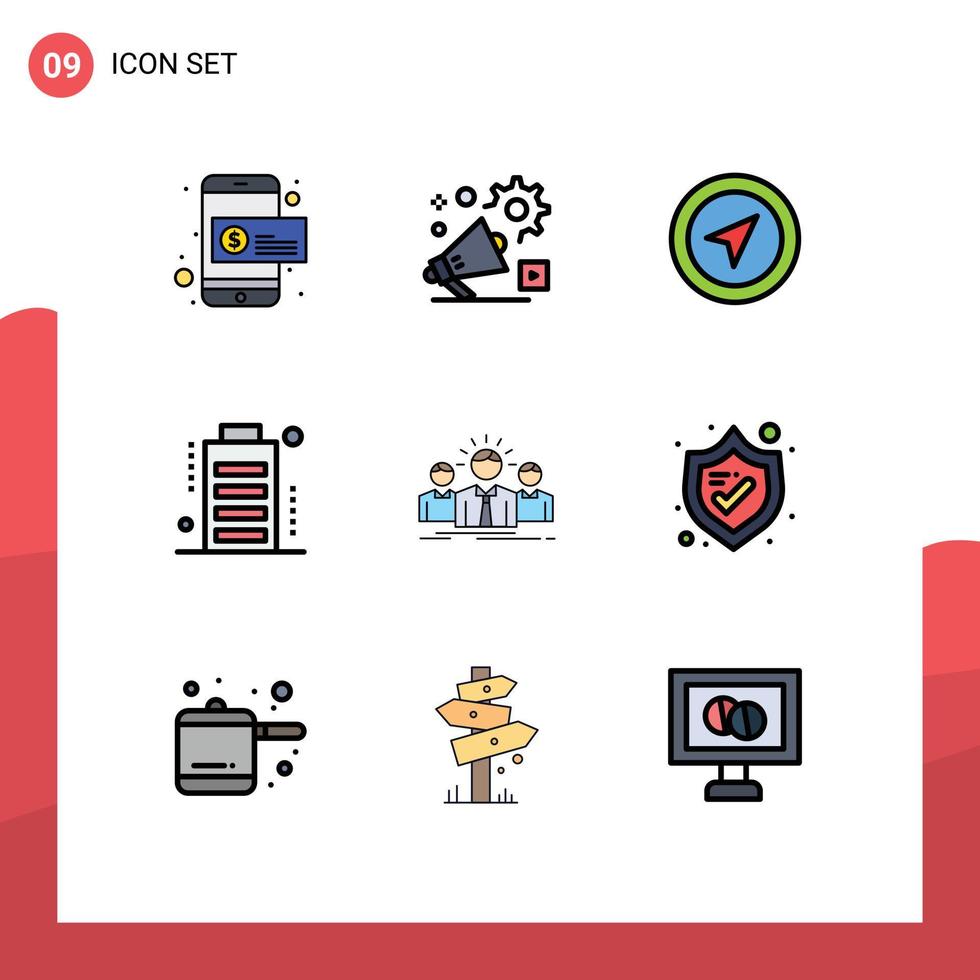uppsättning av 9 modern ui ikoner symboler tecken för status enheter annons avgift stift redigerbar vektor design element