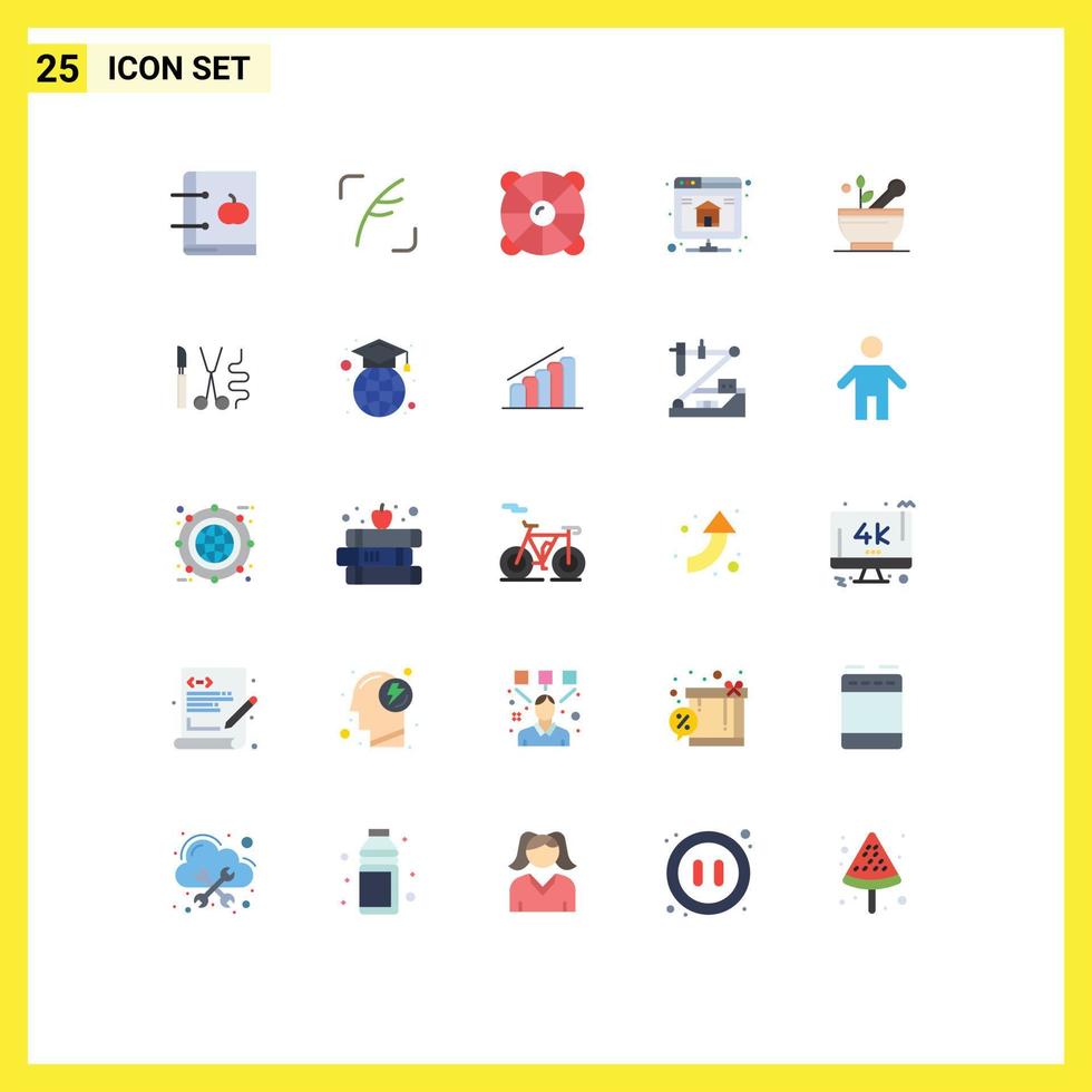 packa av 25 modern platt färger tecken och symboler för webb skriva ut media sådan som server databas social säkerhetskopiering hav redigerbar vektor design element