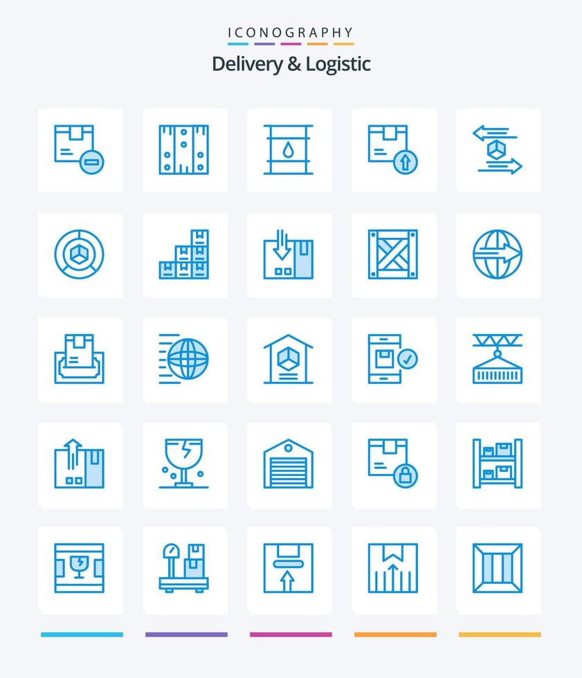 kreativ leverans och logistisk 25 blå ikon packa sådan som leverans. pil upp. stock. logistik. cylinder vektor