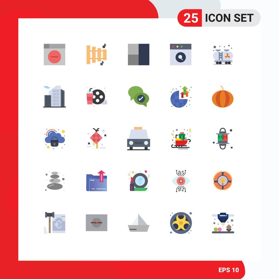 Stock Vector Icon Pack mit 25 Linienzeichen und Symbolen für reale Gebäudelayouts Tanköl editierbare Vektordesign-Elemente