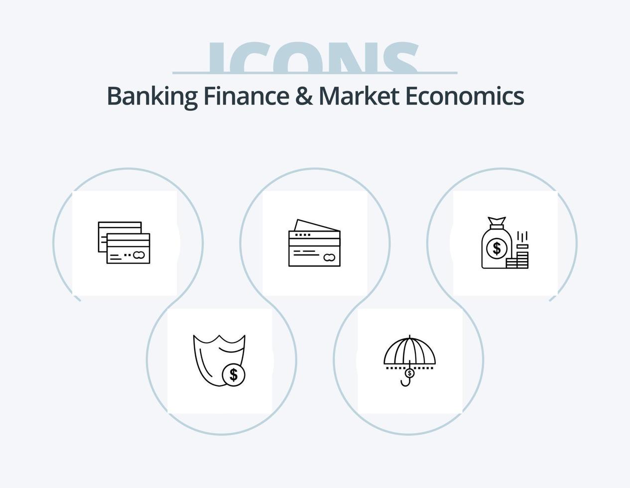 bank finansiera och marknadsföra ekonomi linje ikon packa 5 ikon design. plats. stift. finansiell. dollar. säkerhet vektor