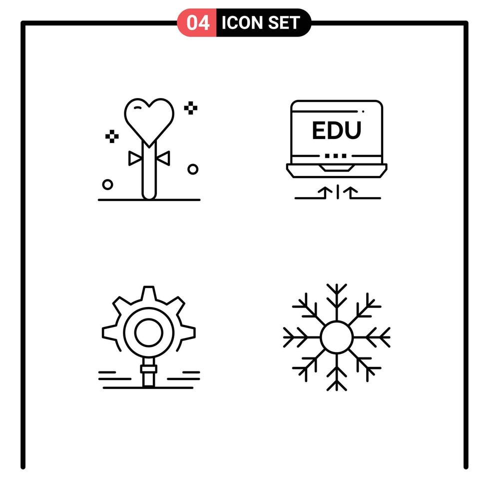 packa av 4 kreativ fylld linje platt färger av firande redskap Semester hårdvara Sök redigerbar vektor design element