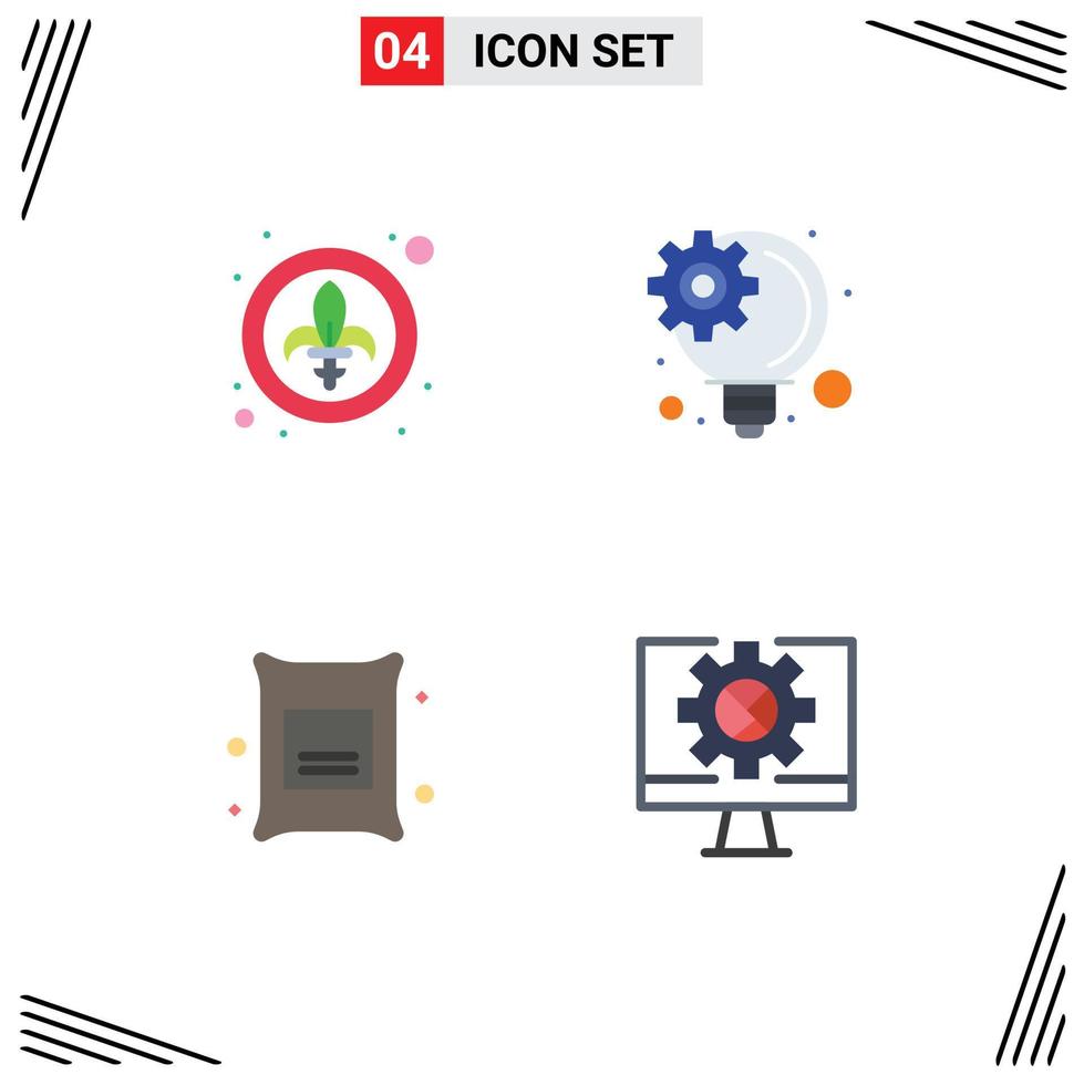 4 flaches Icon-Konzept für mobile Websites und Apps vektor