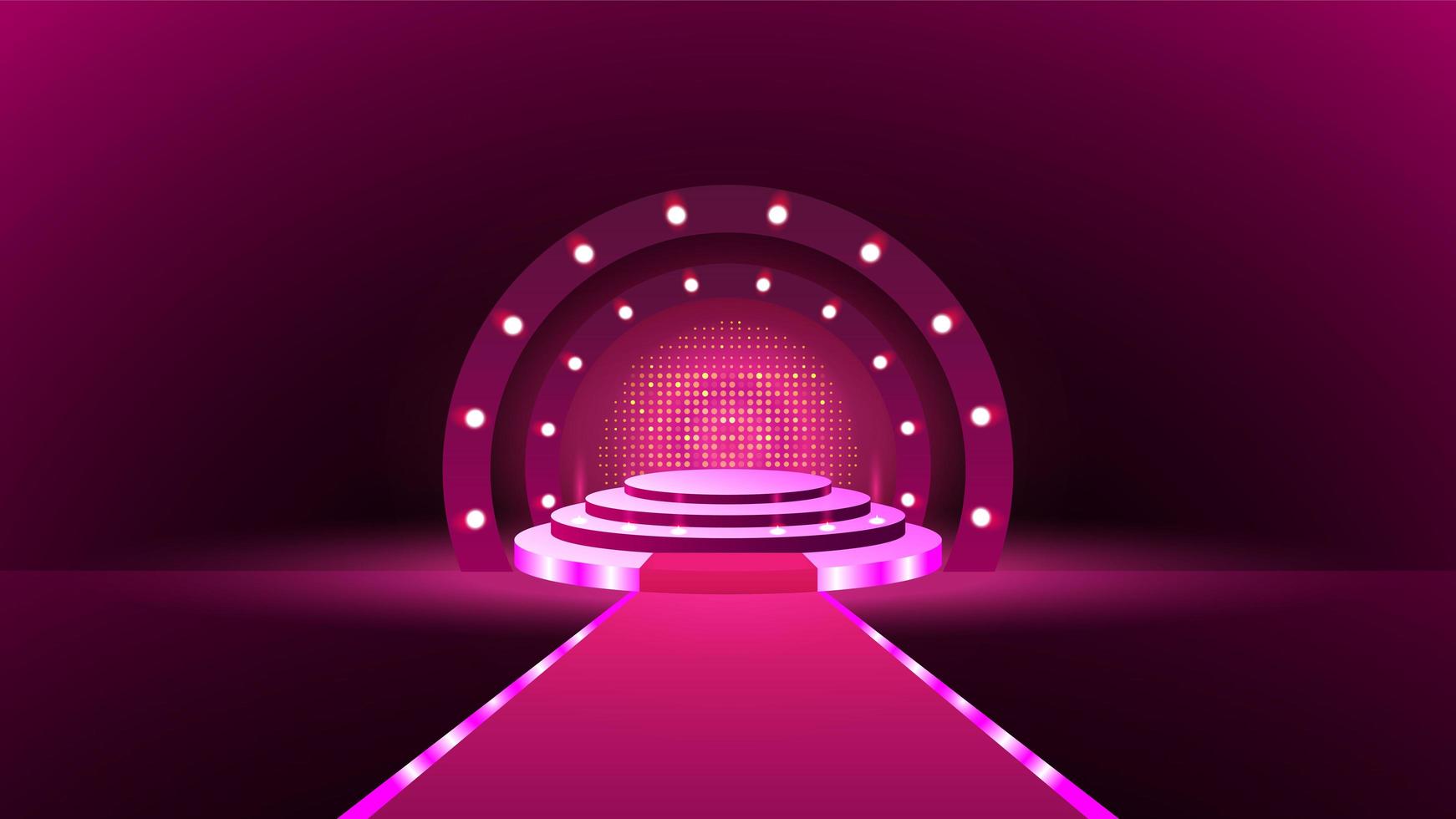 illustration av en rosa scen fylld med ljus vektor