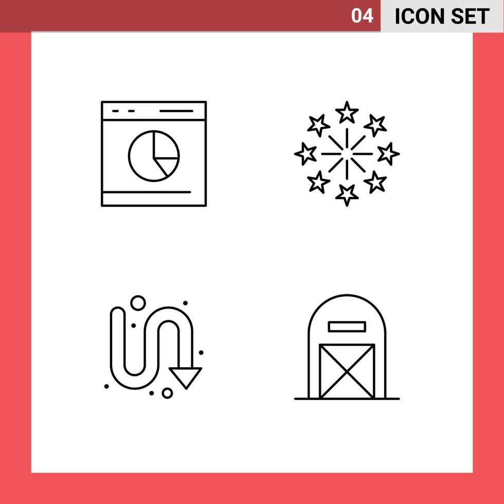 användare gränssnitt packa av 4 grundläggande fylld linje platt färger av handel pilar Betygsätta fyrverkeri indikator redigerbar vektor design element