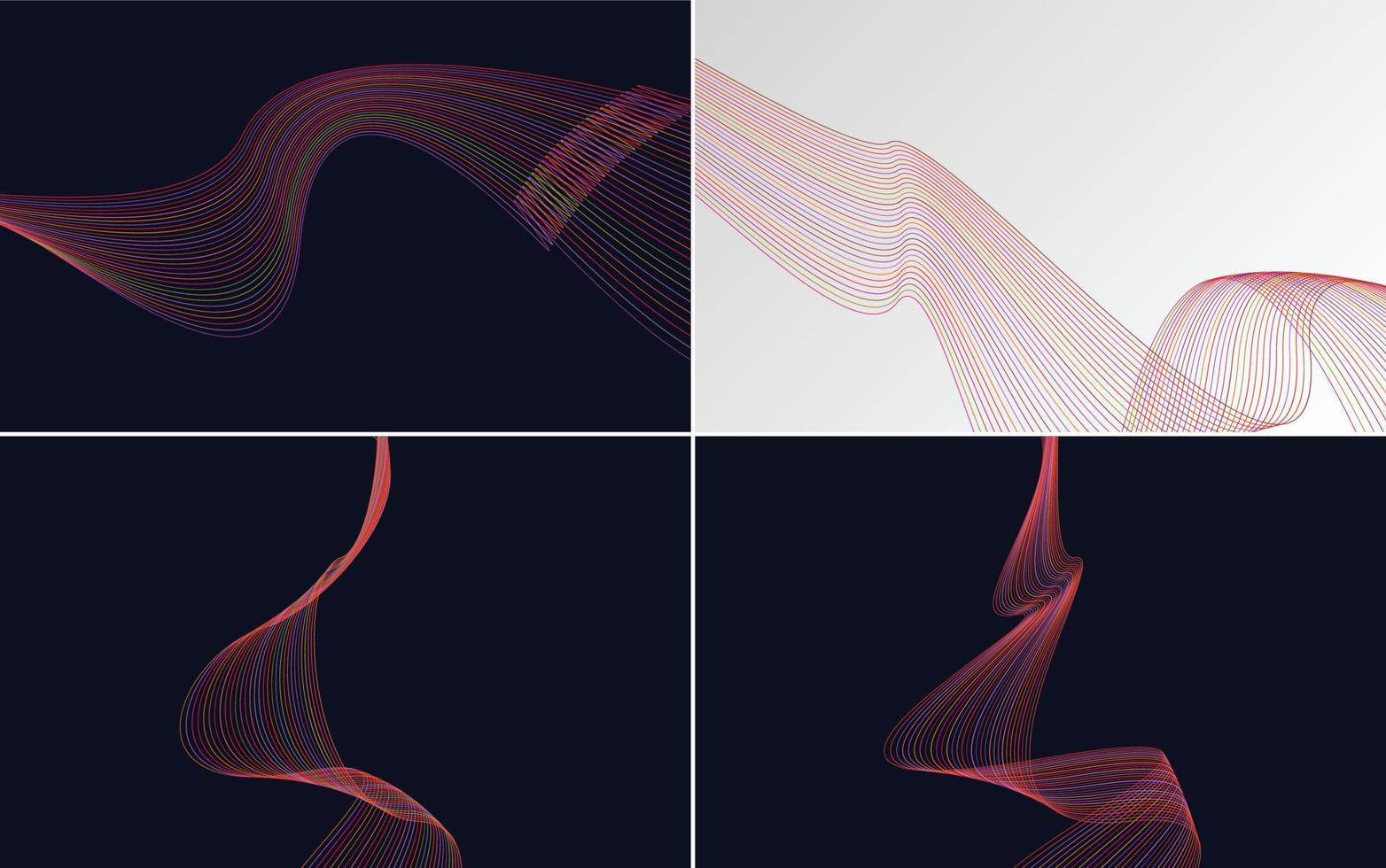 Wave Curve Abstract Vector Background Pack für einen modernen und professionellen Look