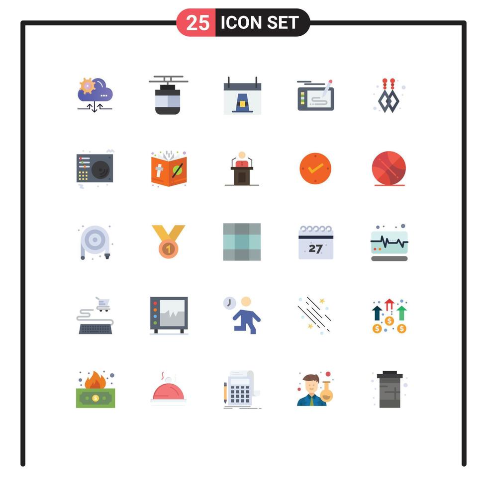 Stock Vector Icon Pack mit 25 Linienzeichen und Symbolen zum Zeichnen von Spielfahrzeugen Design Urlaub editierbare Vektordesign-Elemente