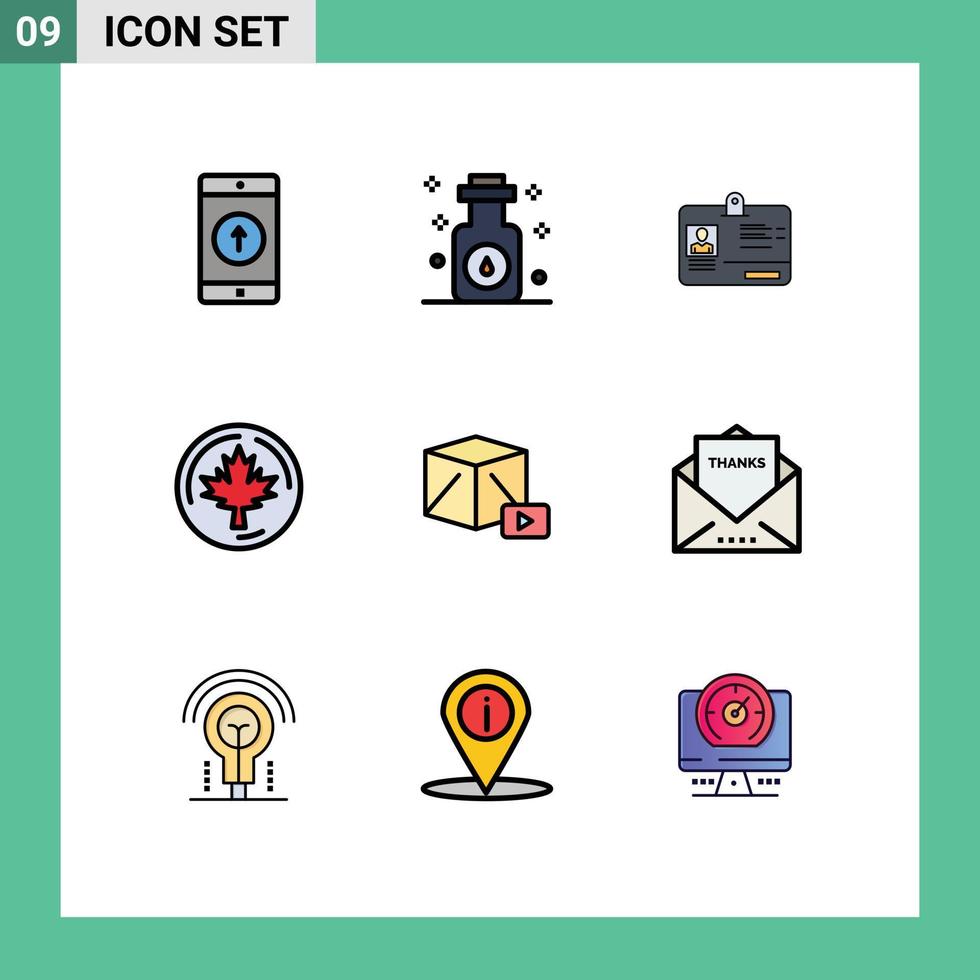 uppsättning av 9 modern ui ikoner symboler tecken för knapp blad spa kanada id redigerbar vektor design element