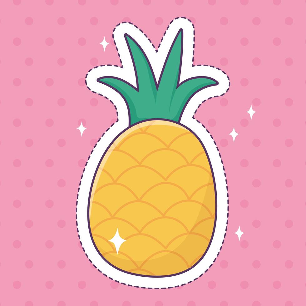 tropisk ananas patch mode badge klistermärke dekoration ikon vektor