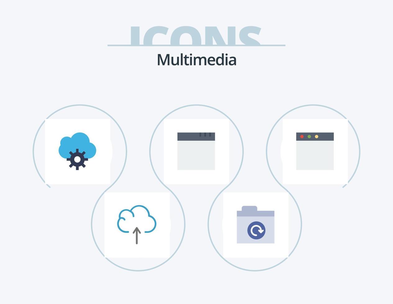 Multimedia-Flachbild-Icon-Pack 5-Icon-Design. . Daten. . Mac vektor