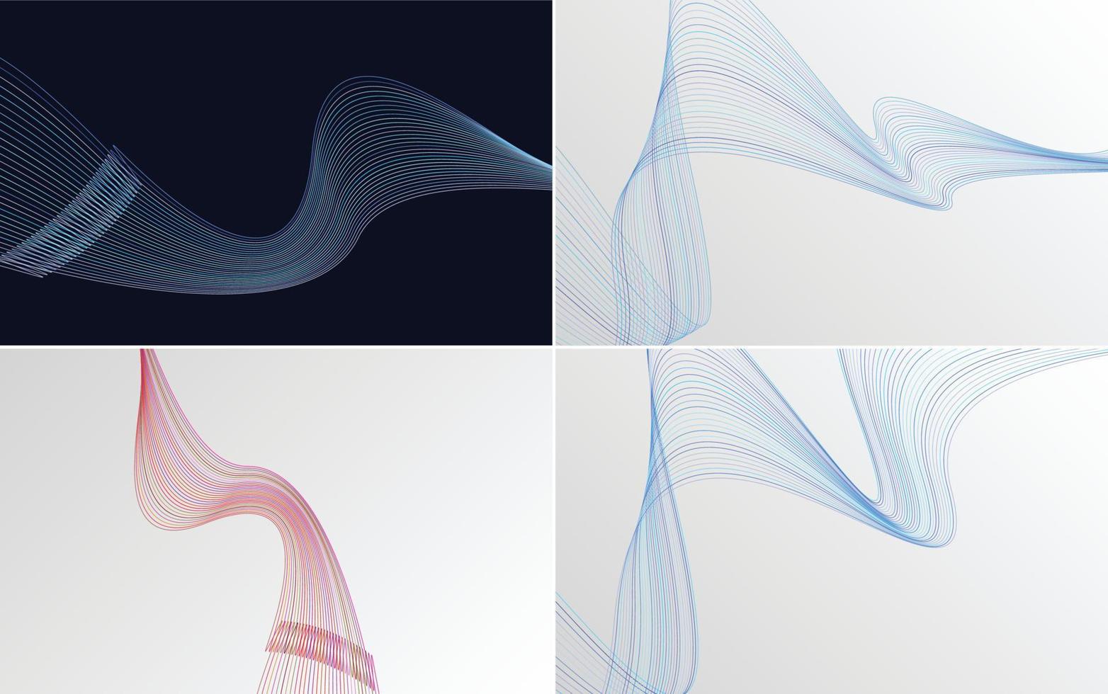 Vinka kurva abstrakt vektor bakgrund packa för en samtida och eleganta design