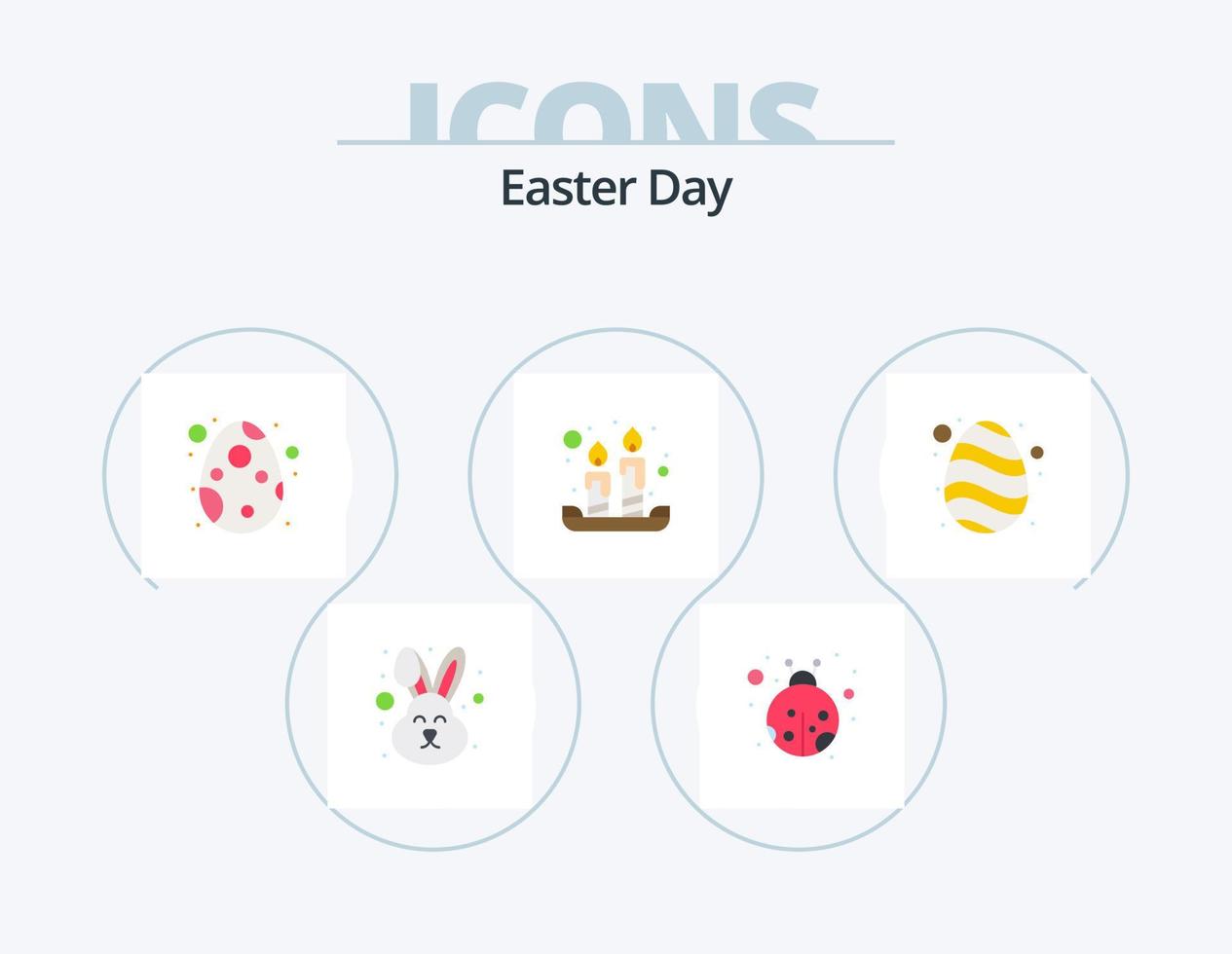 Ostern Flat Icon Pack 5 Icon Design. Natur. Ostern. Ostern. hell. Ostern vektor