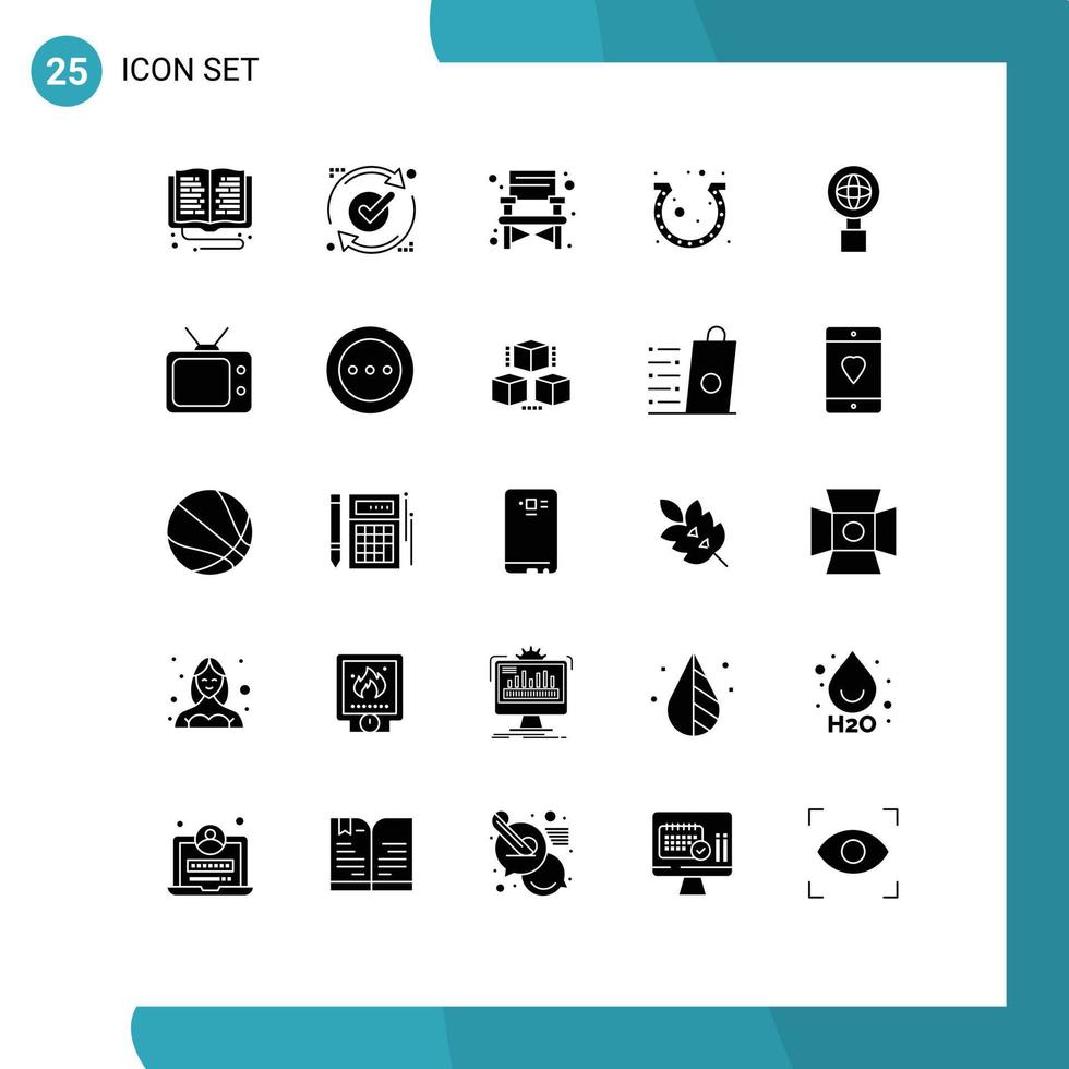 25 kreative Symbole moderne Zeichen und Symbole des Glücks Fortune Reload Festival Reise editierbare Vektordesign-Elemente vektor